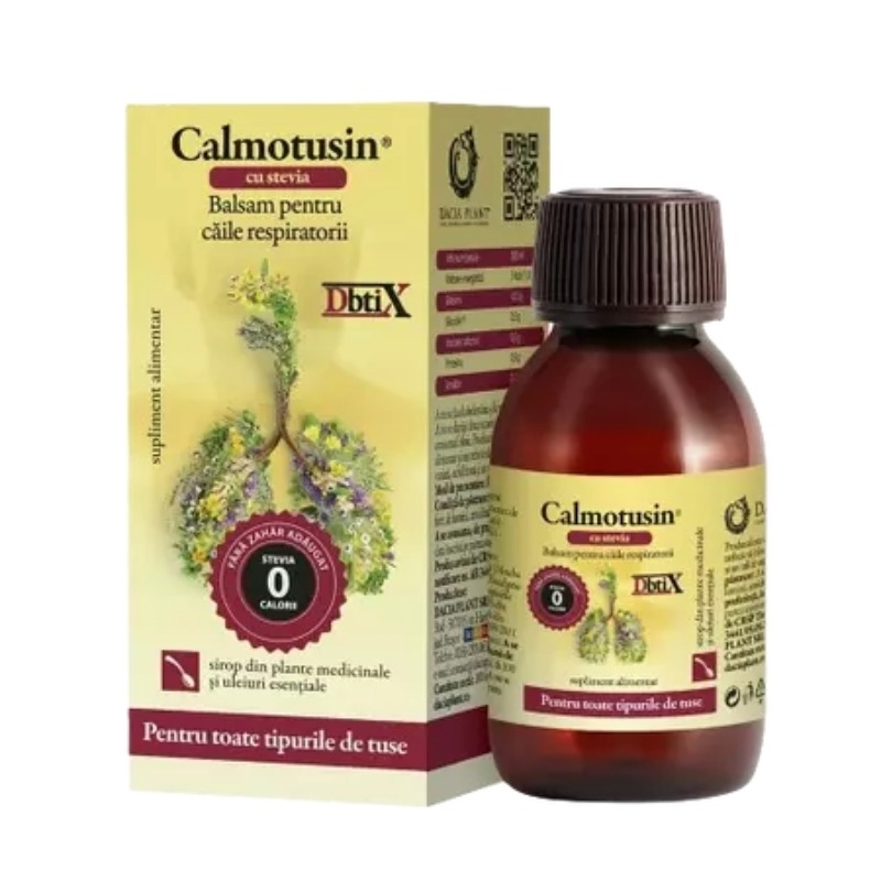 Sirop cu stevia Calmotusin DbtiX, 100 ml, Dacia Plant