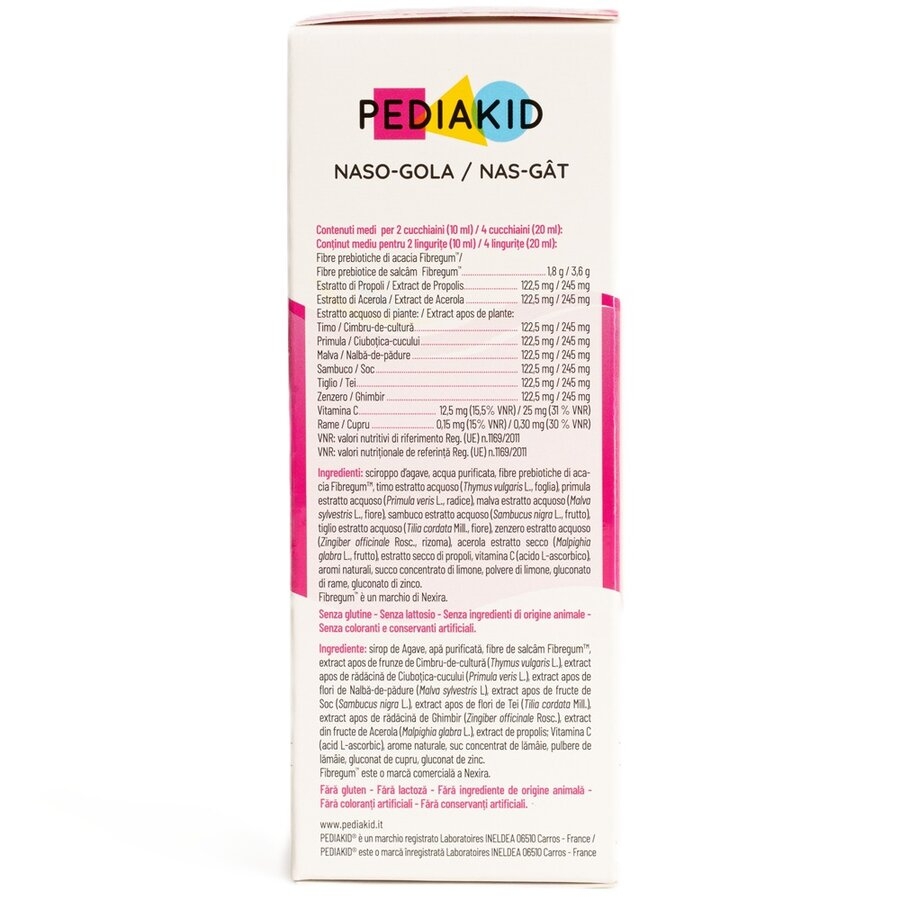 Sirop de miere si lamaie pentru raceala Nez-Gorge, 125 ml, Pediakid