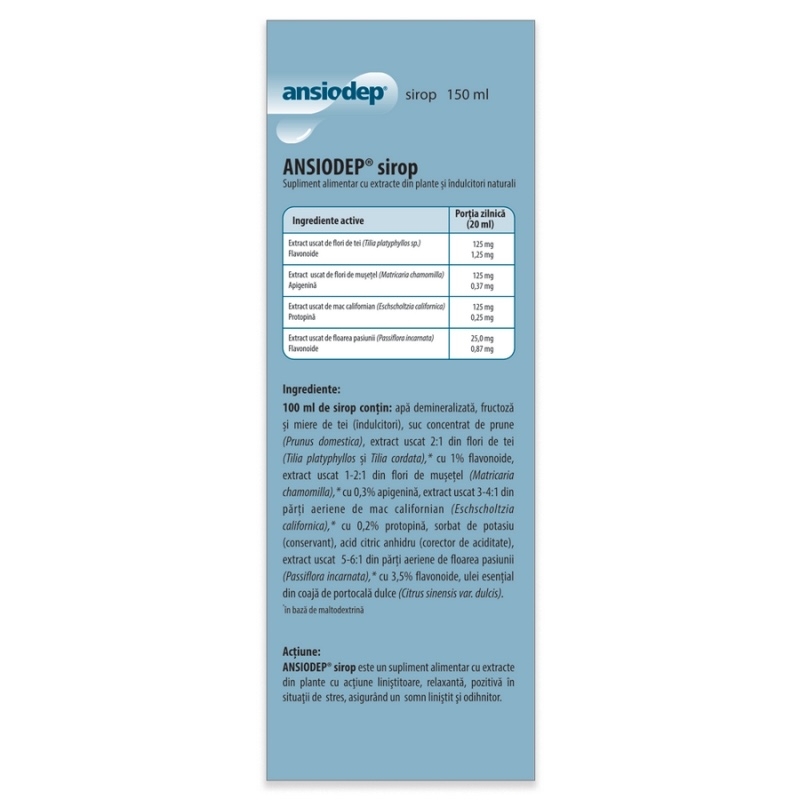 Sirop pentru copii Ansiodep, 150 ml, Dr. Phyto