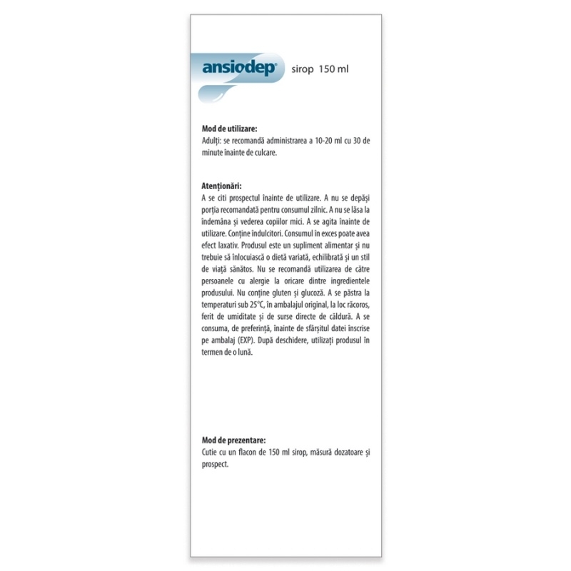 Sirop pentru copii Ansiodep, 150 ml, Dr. Phyto
