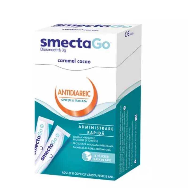 Smecta Go aroma caramel cacao, 8 plicuri, Beaufour Ipsen Industrie