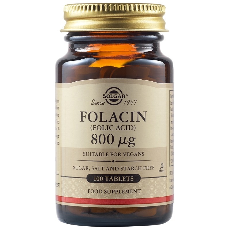 Acid folic Folacin, 800mcg 100tb, Solgar