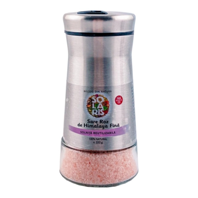 Solnita reutilizabila cu sare de Himalaya fina, 200 g, Solaris