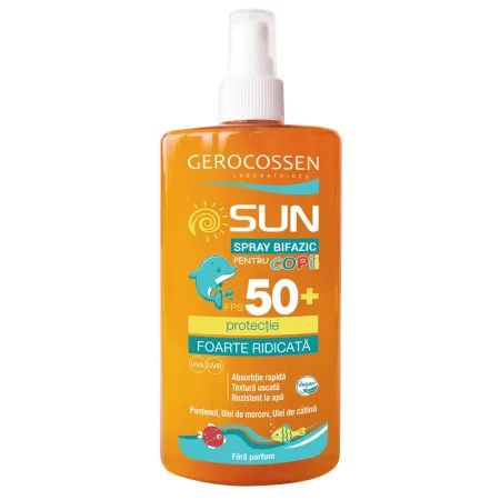 Spray invizibil bifazic pentru copii SPF 50+ Sun, 300 ml, Gerocossen