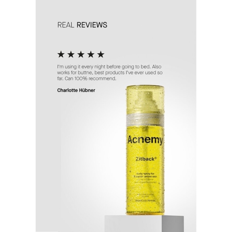 Zitback Spray Pentru Corp Pentru Pielea Predispusa La Acnee,  80 ml, Acnemy