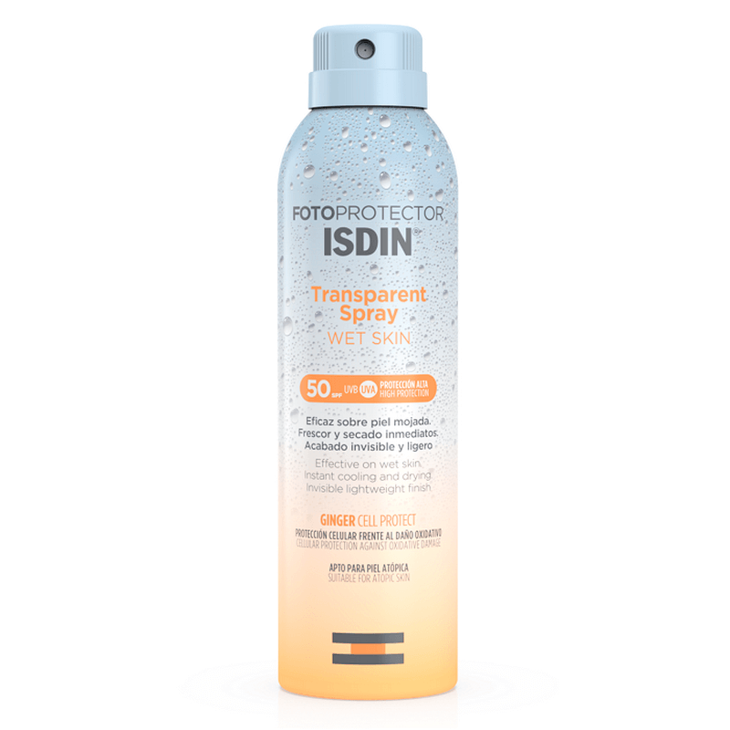 Spray transparent de protectie solara Fotoprotector Wet Skin, SPF 50, 250 ml, Isdin