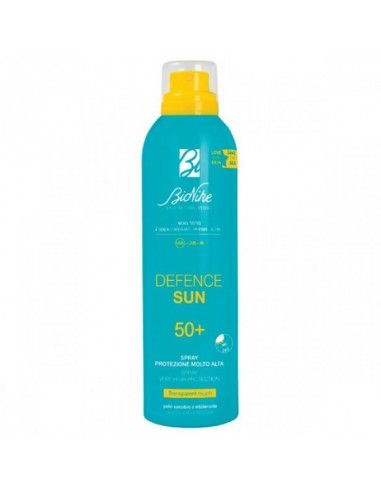 Spray transparent protectie solara SPF 50+ Defence Sun 50+, 200 ml, BioNike
