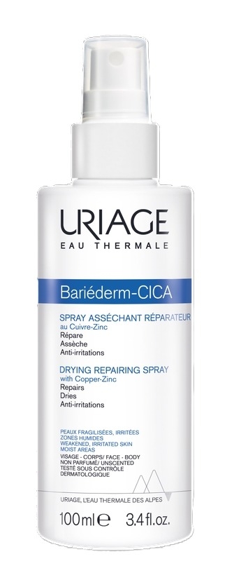 Spray reparator pentru pielea iritata Bariederm Cica, 100 ml, Uriage