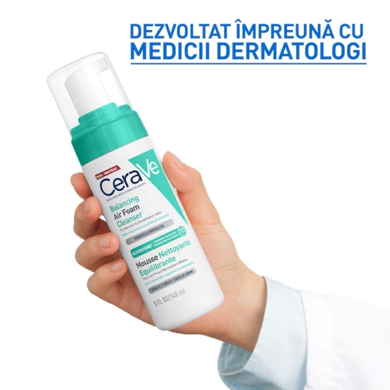 Spuma de curatare reechilibranta ten normal-mixt, 148 ml, Cerave
