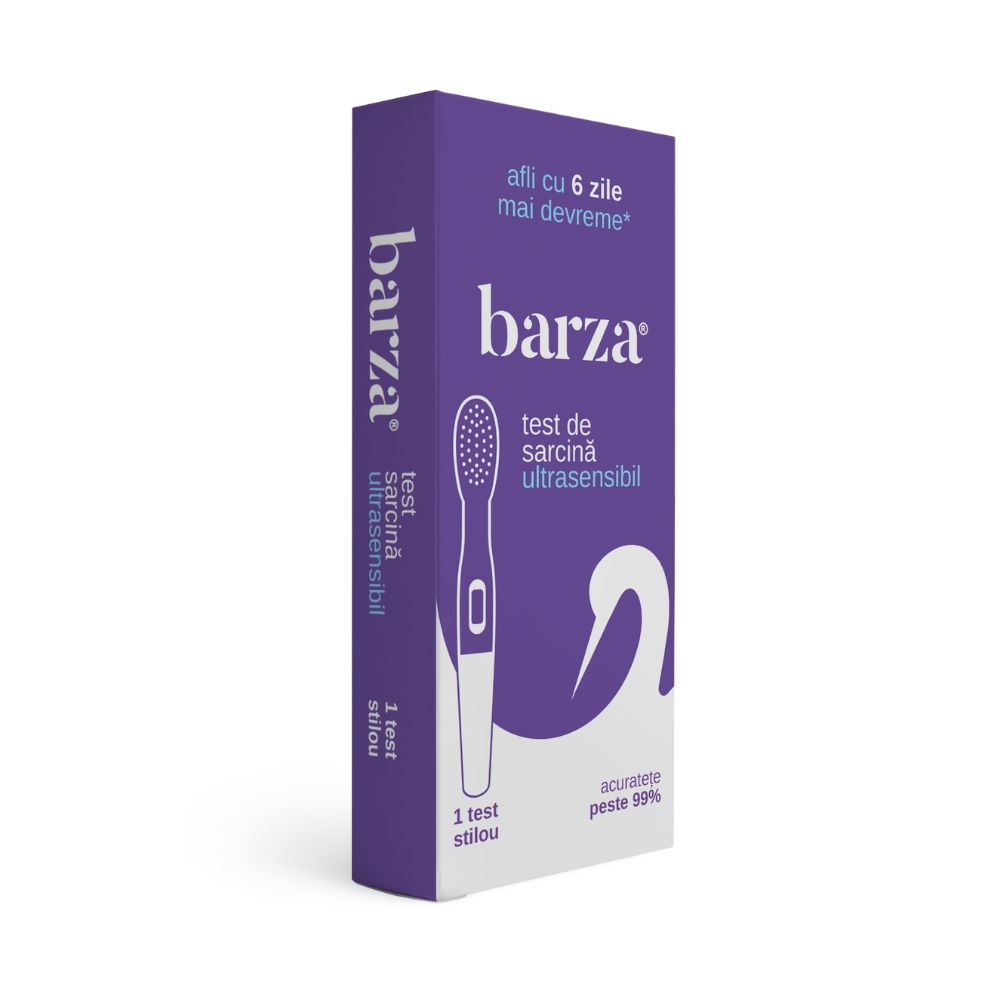 Pachet Test de sarcina stilou + Servetele intime cu bicarbonat, 20 buc, Barza