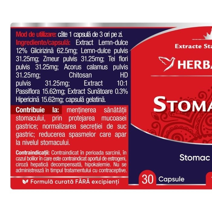 StomaCalm, 30 capsule, Herbagetica StomaCalm, 30 capsule, Herbagetica