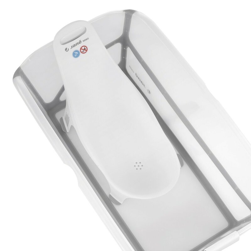 Suport pentru baie ergonomic, Jane, Nemo, De la nastere, Cu maner, Conform cu standardul european de siguranta EN 17022:2018, White