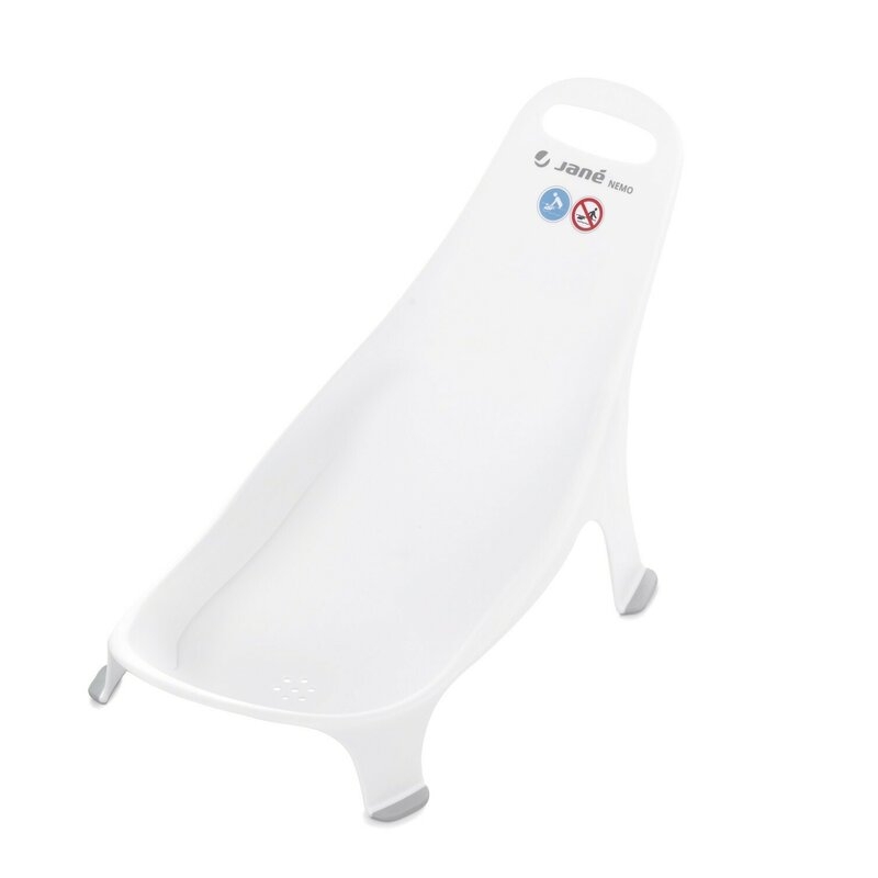 Suport pentru baie ergonomic, Jane, Nemo, De la nastere, Cu maner, Conform cu standardul european de siguranta EN 17022:2018, White