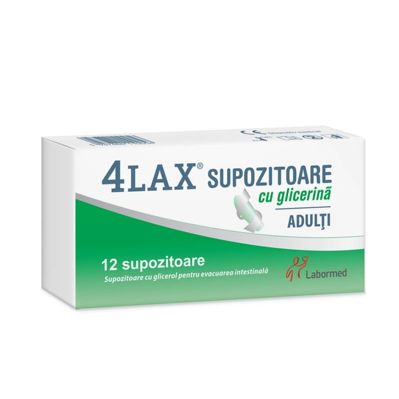 Supozitoare cu glicerina pentru adulti 4Lax, 12 bucati, Labormed