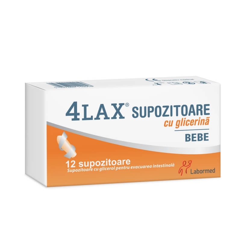 Supozitoare cu glicerina pentru bebelusi 4Lax, 12 bucati, Labormed