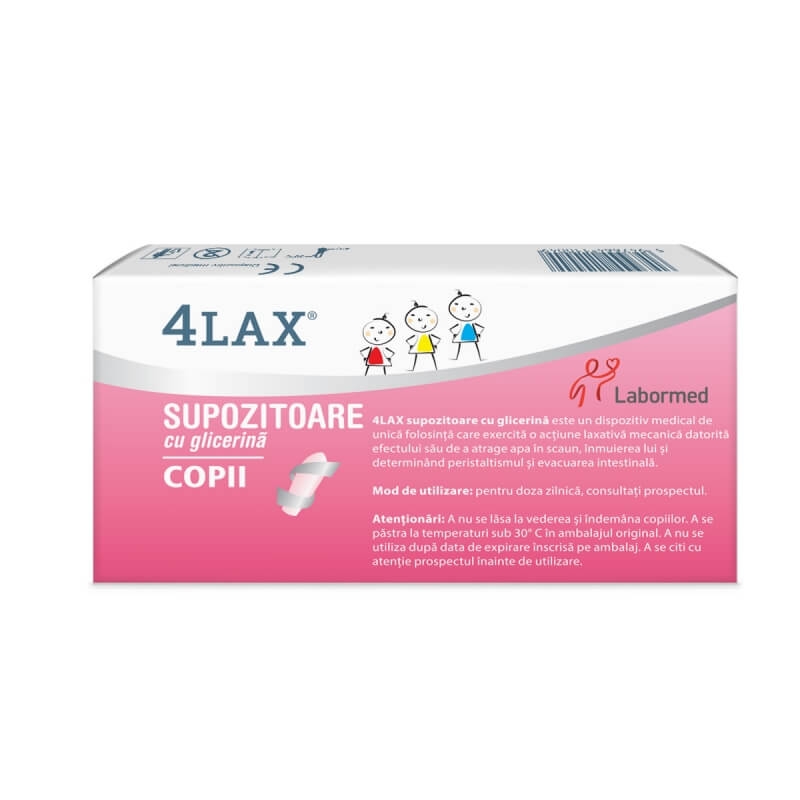 Supozitoare cu glicerina pentru copii 4Lax, 12 bucati, Labormed 