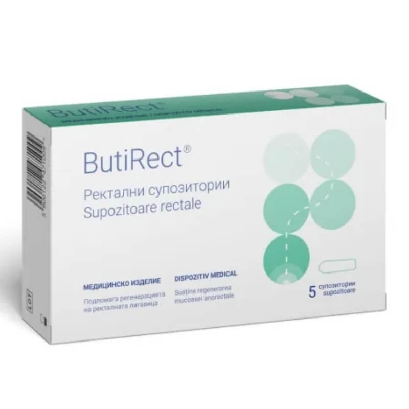 Supozitoare cu efect protector si reparator Butirect, 5 bucati, Naturpharma