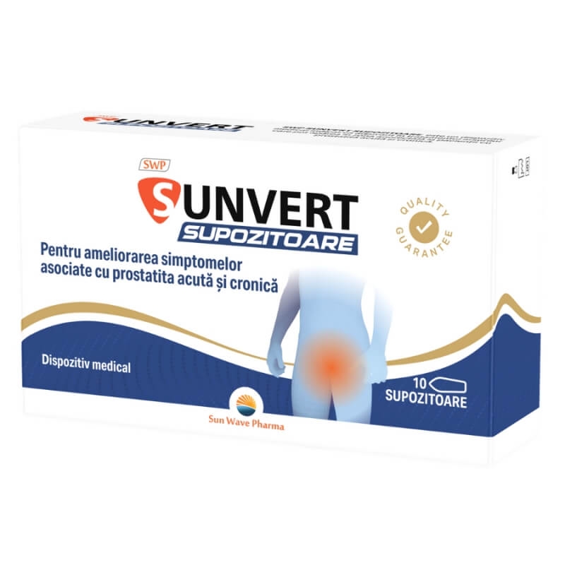 Sunvert, 10 supozitoare, Sun Wave Pharma Sunvert, 10 supozitoare, Sun Wave Pharma