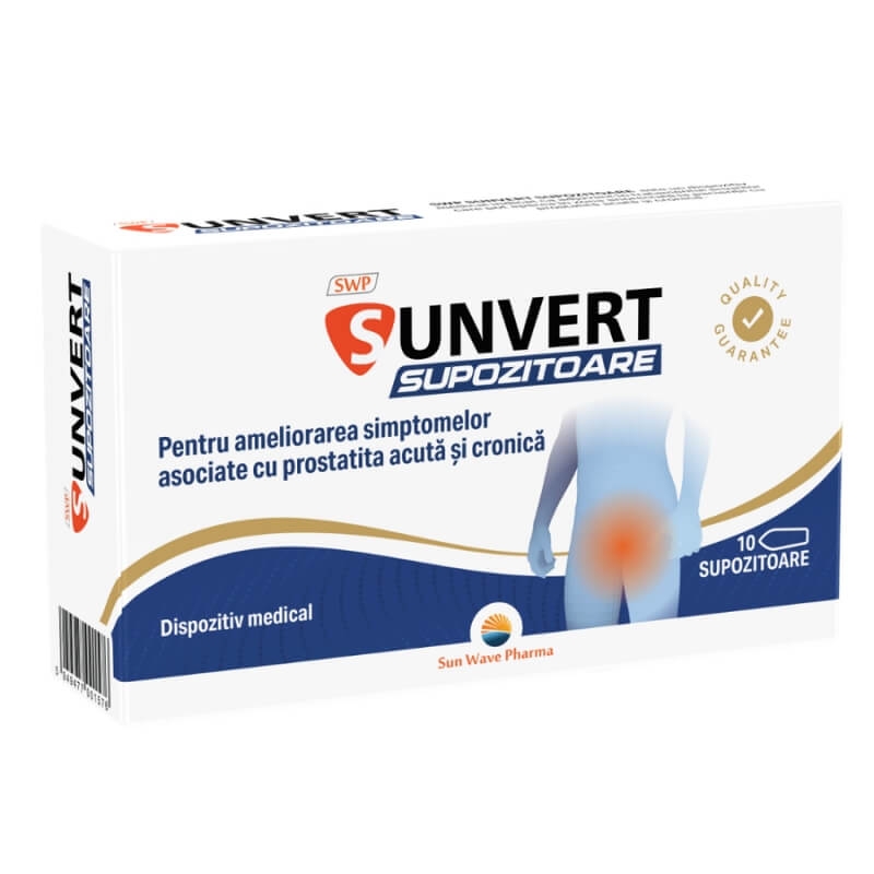 Sunvert, 10 supozitoare, Sun Wave Pharma Sunvert, 10 supozitoare, Sun Wave Pharma