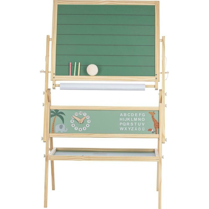 Tablita magnetica, Free2Play, 2 in 1, Cu litere si cifre magnetice, Din lemn, Conform cu standardul european de securitate EN71/123, 3 ani+, Multicolor