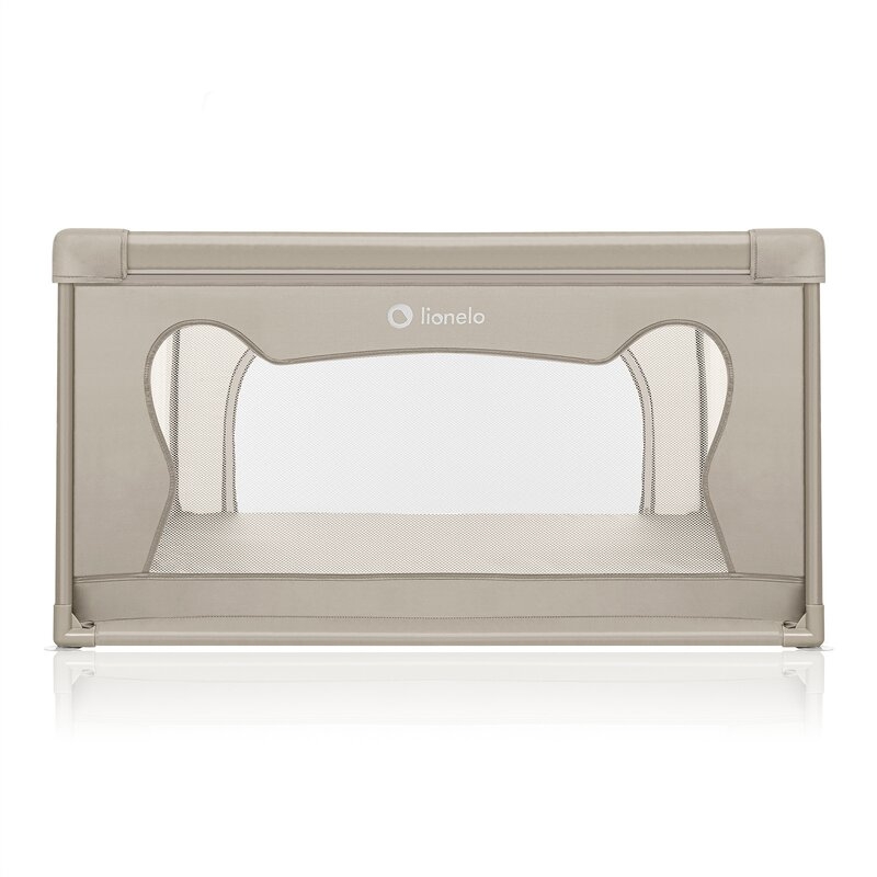 Tarc de joaca copii, Lionelo, Willow, 127 x 187 cm, Pliere compacta, Include geanta de transport, Din plasa, Cu doua intrari laterale si fermoar, Cu ventuze pentru stabilitate, Conform cu EN 12227:2010, Bej