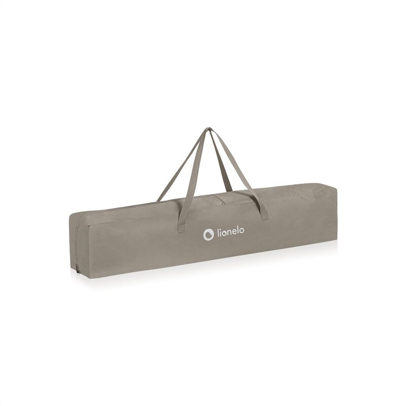 Tarc de joaca copii, Lionelo, Willow, 127 x 187 cm, Pliere compacta, Include geanta de transport, Din plasa, Cu doua intrari laterale si fermoar, Cu ventuze pentru stabilitate, Conform cu EN 12227:2010, Bej