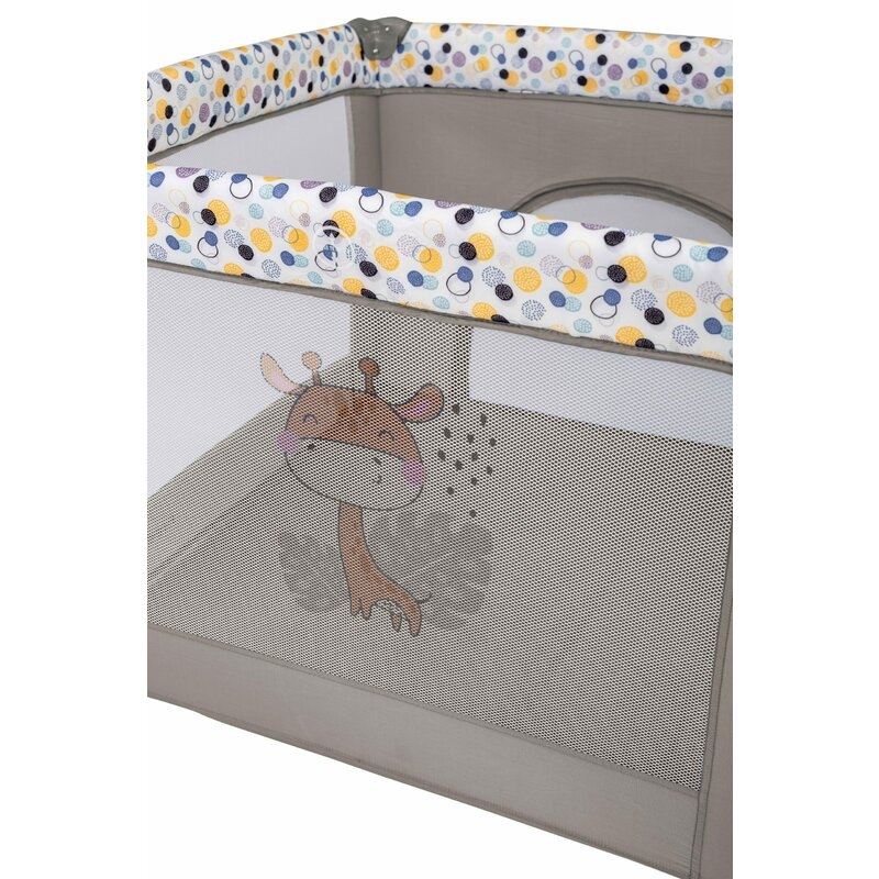 Tarc de joaca, FreeON, Patrat, Pliabil, Intrare cu fermoar, Laterale din plasa, 93x93x87 cm, Pana la 15 kg, 6 luni+, Gri