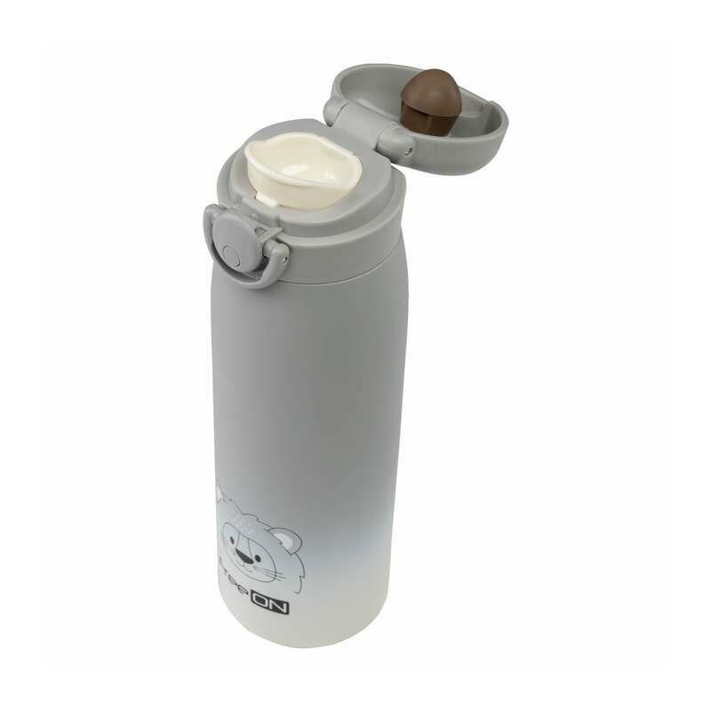 Termos lichide, FreeON, Din otel inoxidabil, Cu mentinere de temperatura de pana la 12 ore, 480 ml, Grey