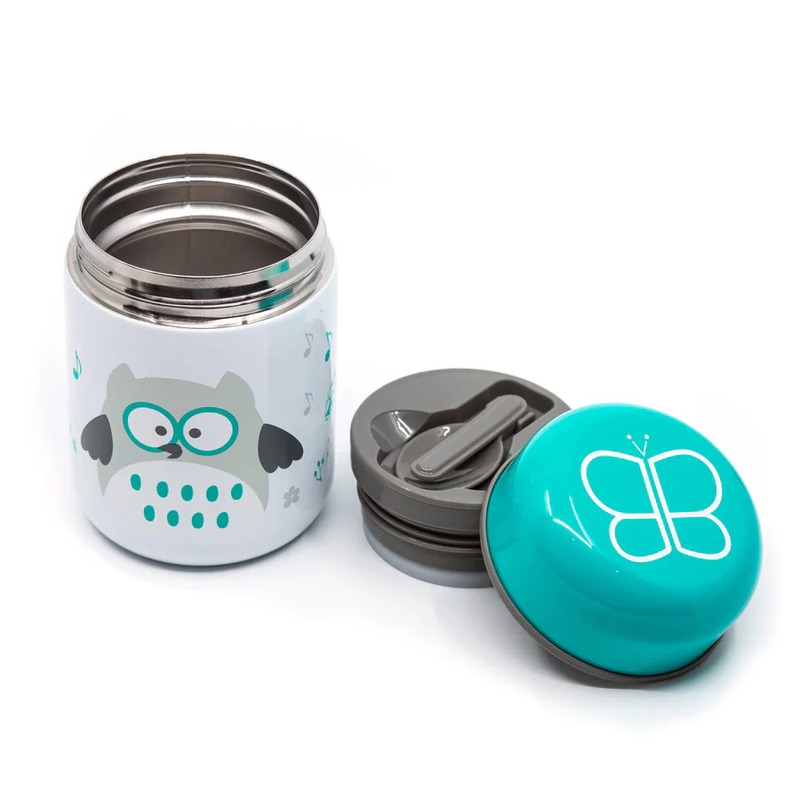 Bbluv - Termos pentru alimente solide, Food, Cu lingurita inclusa, 300 ml, BPA Free, Aqua