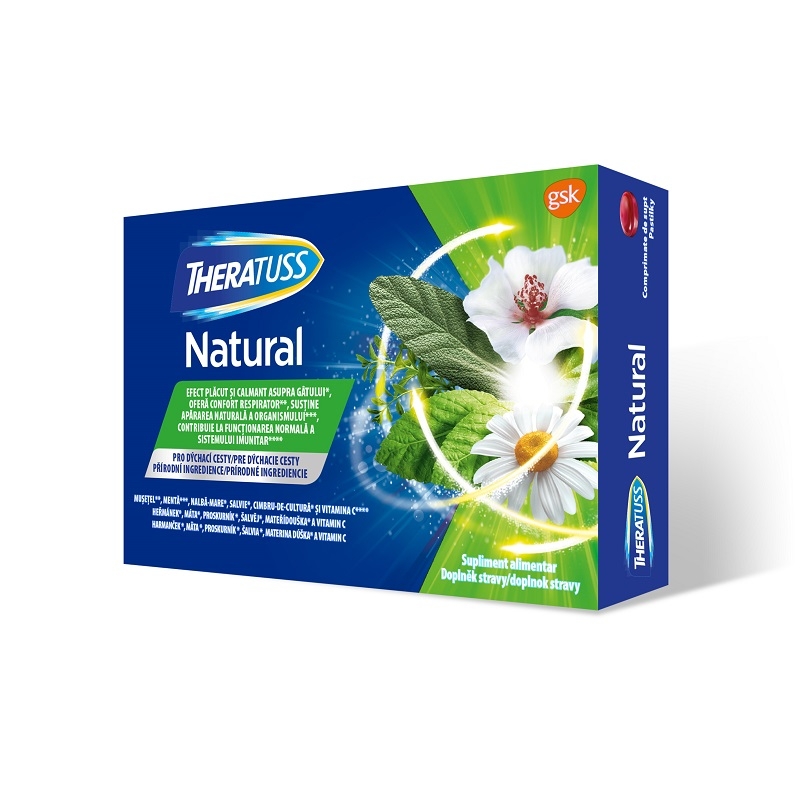 Theratuss - Naturals aroma zmeura 16compr
