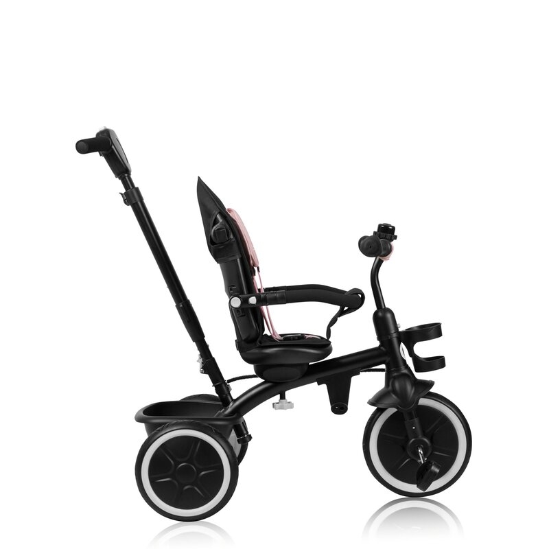 Tricicleta copii, Lionelo, Berry, 2 in 1, Multifunctionala, Suport picioare, Control al directiei, Scaun reversibil, Rotire 360 grade, Functie de roata libera, Utilizare pana la 5 ani, Constructie din otel, Conform cu standardul EN71, Roz