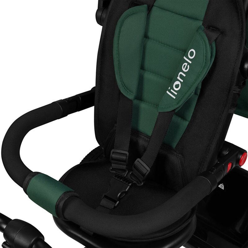 Tricicleta copii, Lionelo, Haari, Suport picioare, Control al directiei, Scaun reversibil, Rotire 360 grade, Pliabila, Conform cu standardul european de securitate EN71, Verde