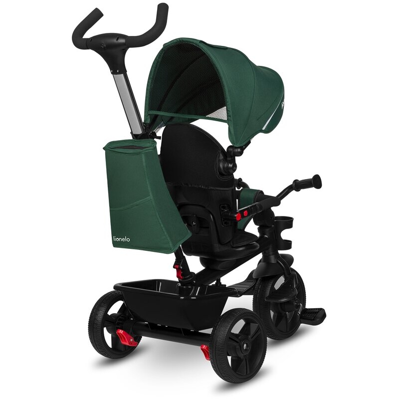 Tricicleta copii, Lionelo, Haari, Suport picioare, Control al directiei, Scaun reversibil, Rotire 360 grade, Pliabila, Conform cu standardul european de securitate EN71, Verde