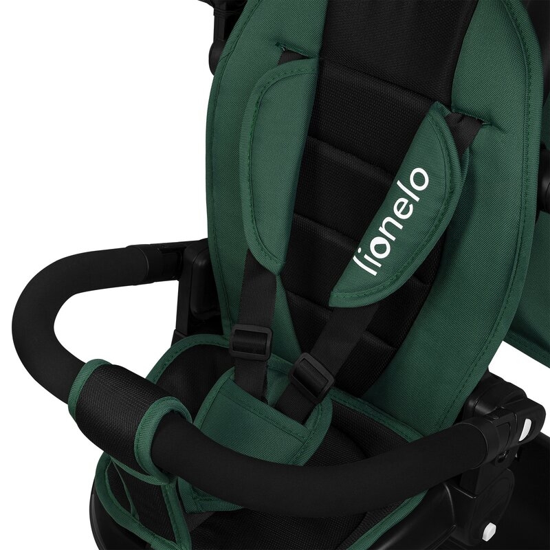 Tricicleta copii, Lionelo, Kori, Cu suport de picioare, Control al directiei, Scaun reversibil, Rotire 360 grade, Pliabila, Conform cu standardul european de securitate EN71, Verde