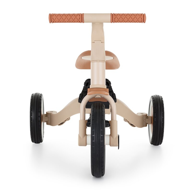 Tricicleta, Petite&Mars, Turbo, 5 in 1, Multifunctionala, Vehicul de impins, Bicicleta cu/fara pedale, Cu maner detasabil, Roti din cauciuc, Pana la 25 kg, 1.5-5 ani, Bej