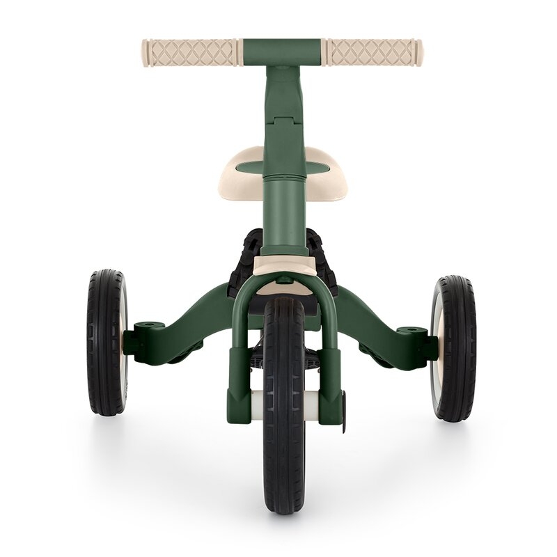 Tricicleta, Petite&Mars, Turbo, 5 in 1, Multifunctionala, Vehicul de impins, Bicicleta cu/fara pedale, Cu maner detasabil, Roti din cauciuc, Pana la 25 kg, 1.5-5 ani, Verde
