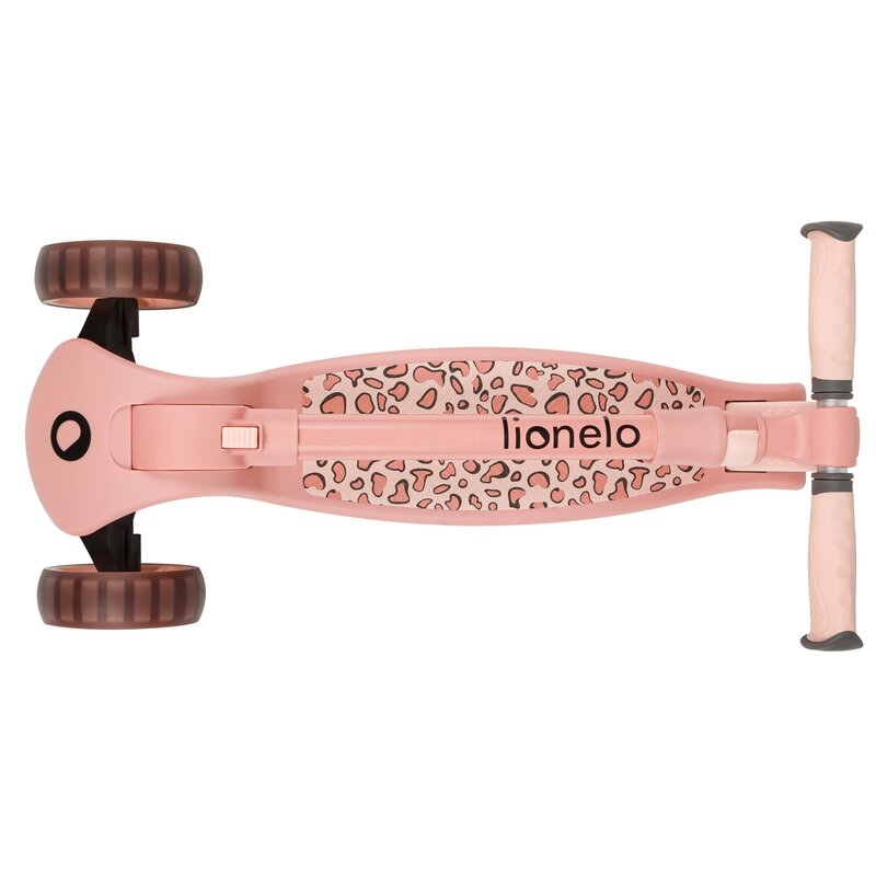 Trotineta, Lionelo, Franky, Multifunctionala, Pliabila, Pana la 50 kg, Bicicleta cu 3 roti si trotineta de echilibru, Ghidon reglabil, Sezut detasabil, Roti cu LED, Conform cu EN71, EN62115, 12 luni+, Roz