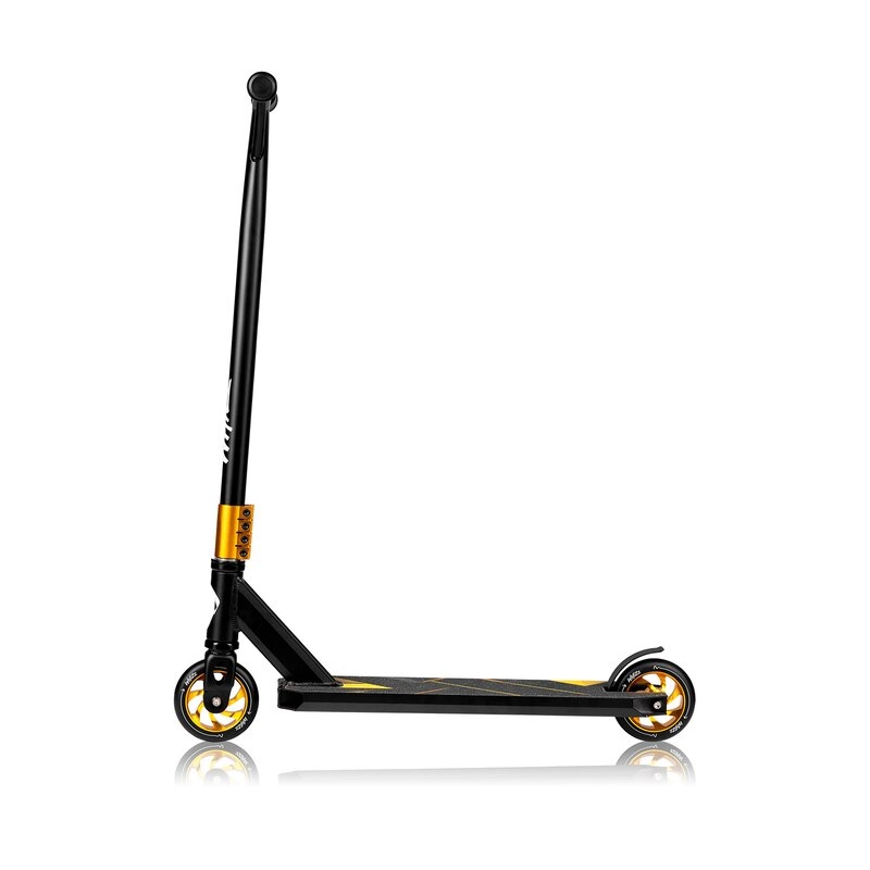 Trotineta, Lionelo, Whizz, Pentru Acrobatii, Rulmenti ABEC-9, Sistemul de compresie IHC 9, 20 - 100 kg, Conform cu standardul european de securitate EN14619, Galben/Negru