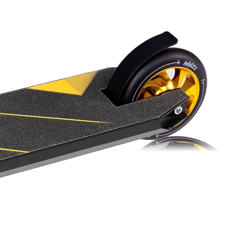Trotineta, Lionelo, Whizz, Pentru Acrobatii, Rulmenti ABEC-9, Sistemul de compresie IHC 9, 20 - 100 kg, Conform cu standardul european de securitate EN14619, Galben/Negru
