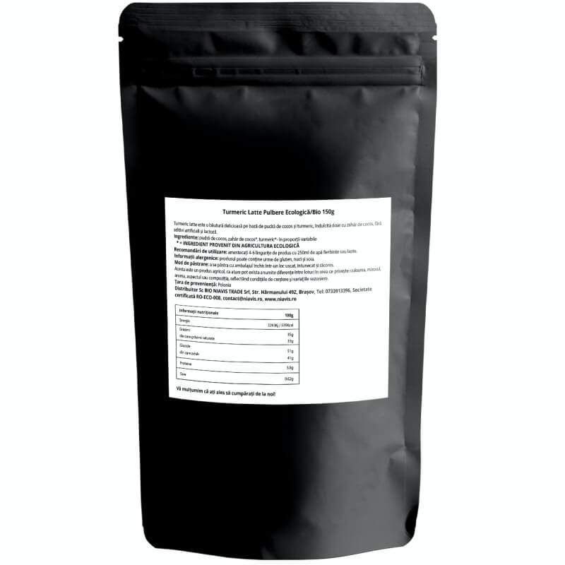 Turmeric Latte pulbere ecologica, 150 g, Niavis