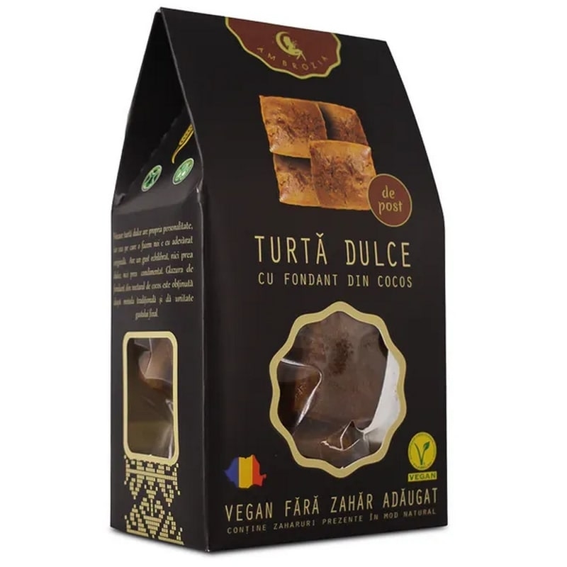 Turta dulce cu fondant din cocos, 130 g, Hiper Ambrozia