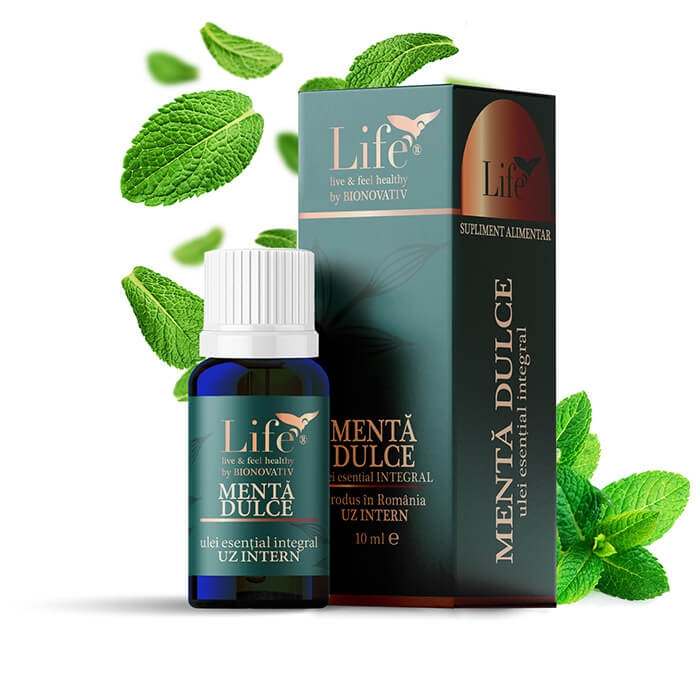 Ulei esential integral de menta dulce Life, 10 ml, Bionovativ