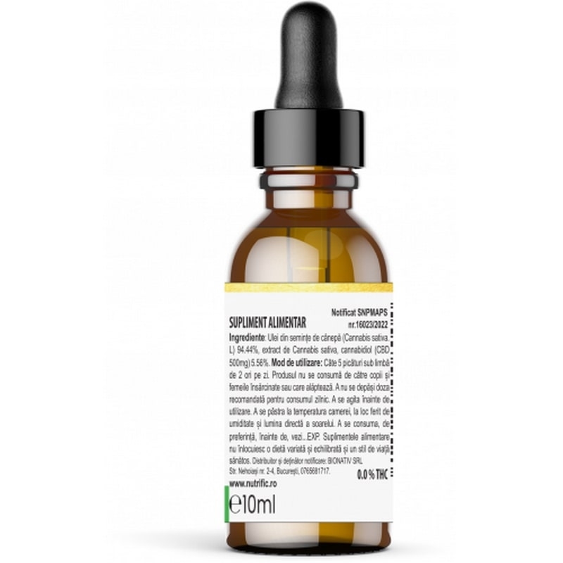 Ulei CBD 5% cu spectru complet, 10 ml, Nutrific