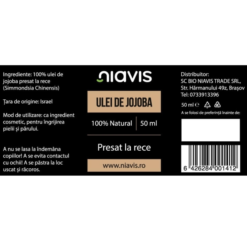 Ulei de jojoba, 50 ml, Niavis