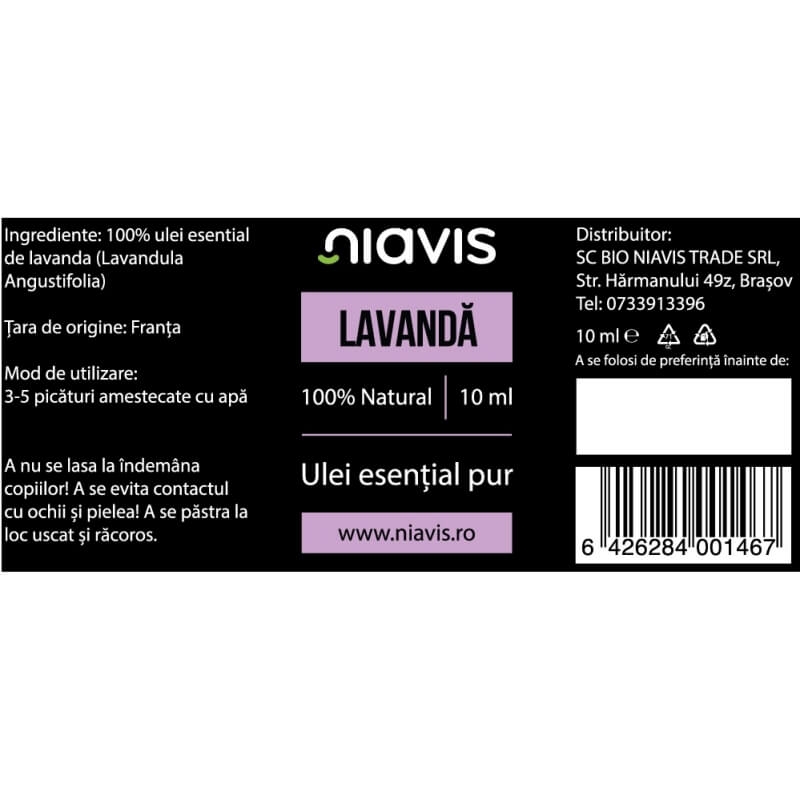 Ulei esential lavanda, 10 ml, Niavis