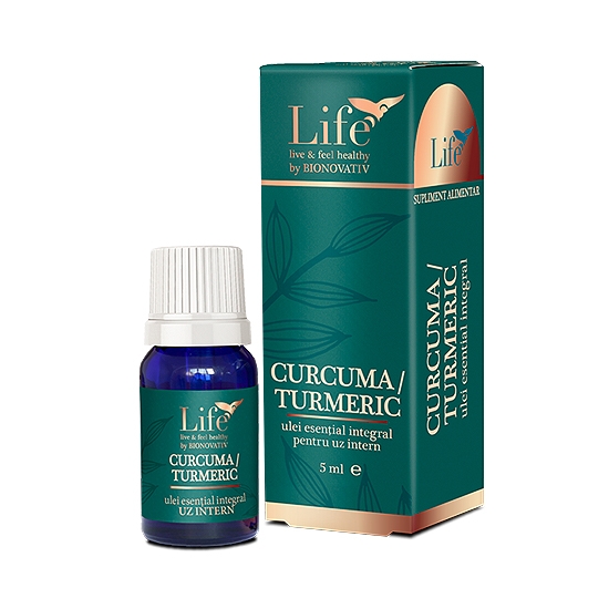 Ulei esential integral de curcuma/turmeric Life, 5 ml, Bionovativ