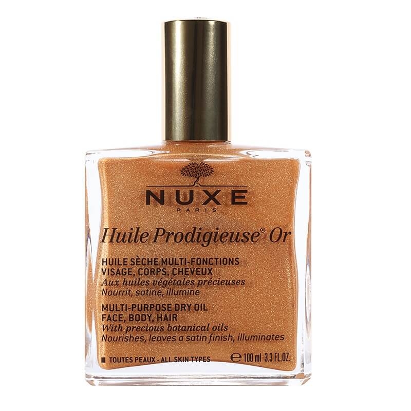 Ulei uscat cu particule stralucitoare pentru fata, corp si par Huile Prodigieuse Or, 100 ml, Nuxe
