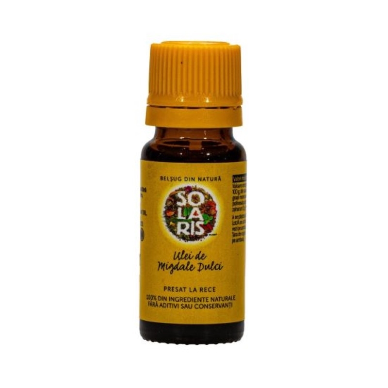 Ulei de migdale dulci presat la rece, 10 ml, Solaris