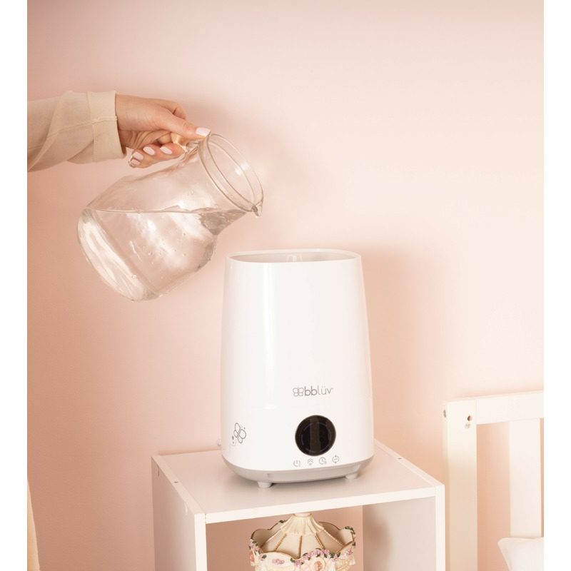Umidificator cu ultrasunete si purificator de aer 4 In 1, Umido, Ultra silentios, Include difuzor de uleiuri esentiale, Cu panou de control digital, Cu telecomanda, Bbluv, Alb