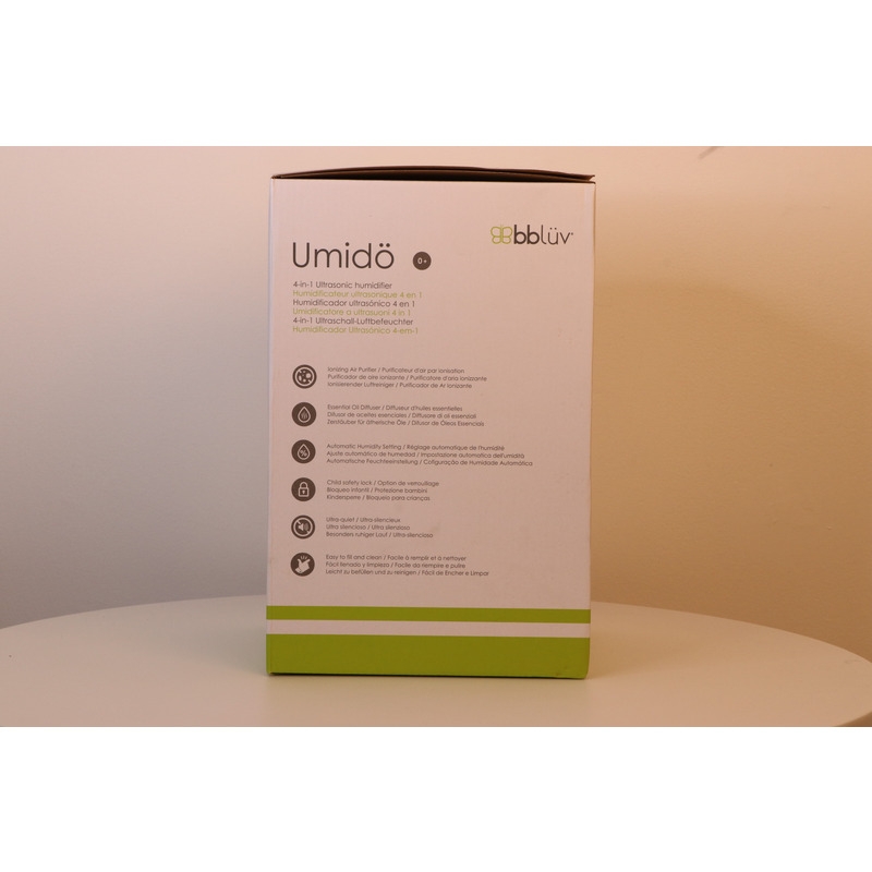 Umidificator cu ultrasunete si purificator de aer 4 In 1, Umido, Ultra silentios, Include difuzor de uleiuri esentiale, Cu panou de control digital, Cu telecomanda, Bbluv, Alb